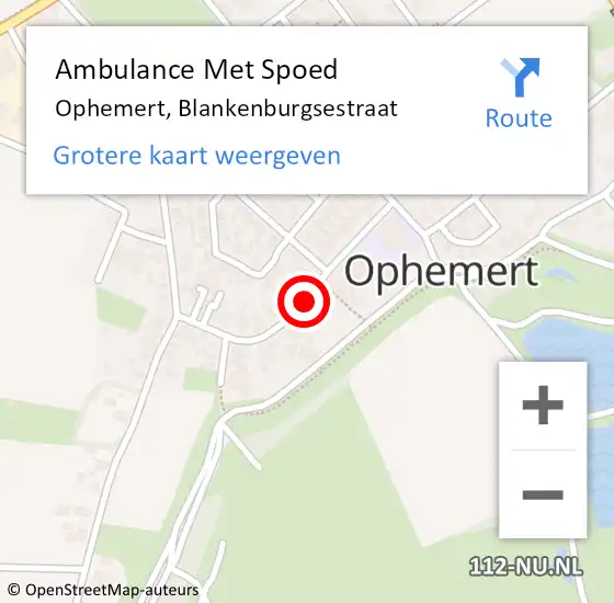 Locatie op kaart van de 112 melding: Ambulance Met Spoed Naar Ophemert, Blankenburgsestraat op 7 december 2020 10:37