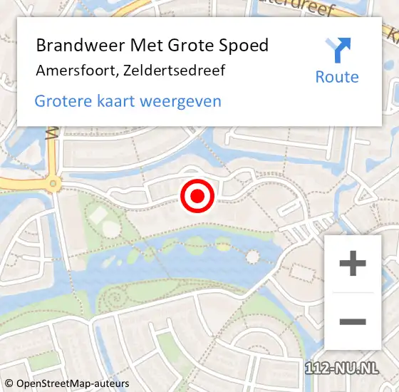 Locatie op kaart van de 112 melding: Brandweer Met Grote Spoed Naar Amersfoort, Zeldertsedreef op 7 december 2020 11:50