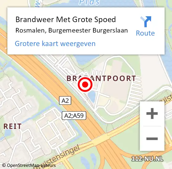 Locatie op kaart van de 112 melding: Brandweer Met Grote Spoed Naar Rosmalen, Burgemeester Burgerslaan op 7 december 2020 12:13