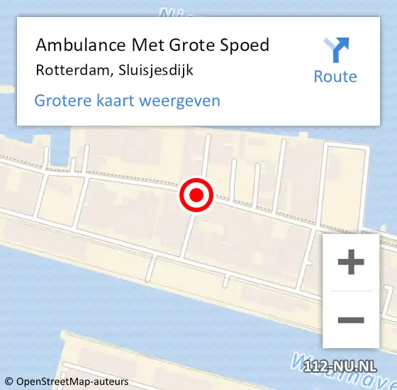 Locatie op kaart van de 112 melding: Ambulance Met Grote Spoed Naar Rotterdam, Sluisjesdijk op 7 december 2020 12:16