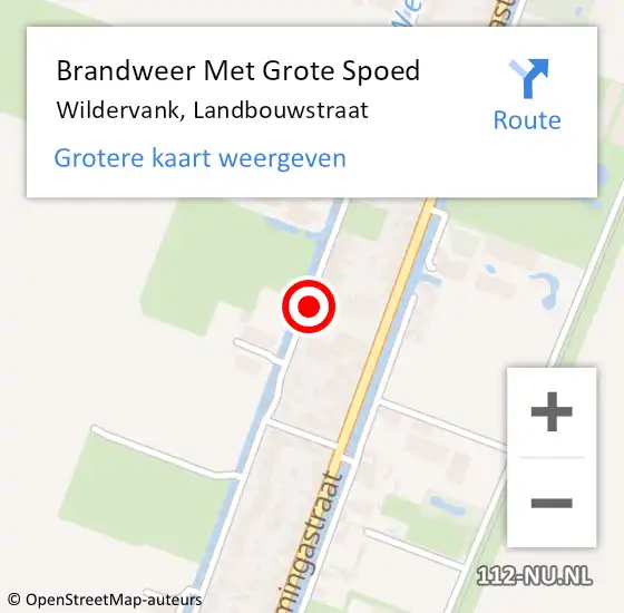 Locatie op kaart van de 112 melding: Brandweer Met Grote Spoed Naar Wildervank, Landbouwstraat op 7 december 2020 14:00