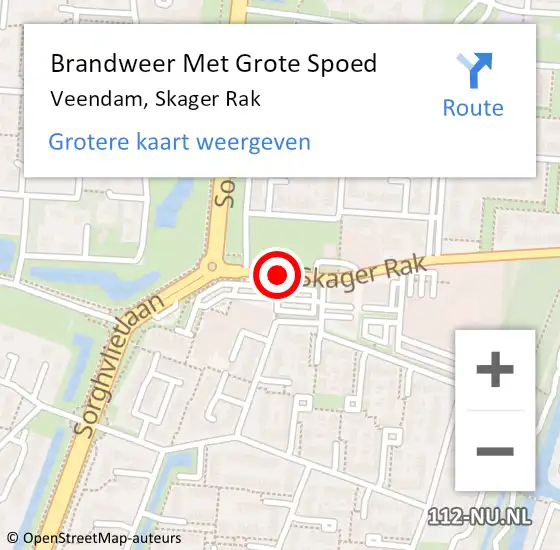 Locatie op kaart van de 112 melding: Brandweer Met Grote Spoed Naar Veendam, Skager Rak op 7 december 2020 15:24