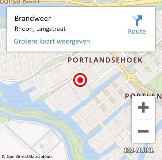 Locatie op kaart van de 112 melding: Brandweer Rhoon, Langstraat op 7 december 2020 16:15