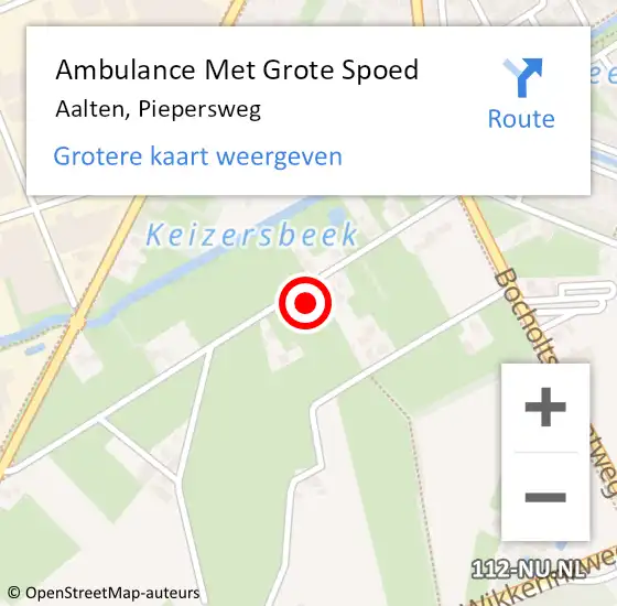 Locatie op kaart van de 112 melding: Ambulance Met Grote Spoed Naar Aalten, Piepersweg op 26 mei 2014 19:01