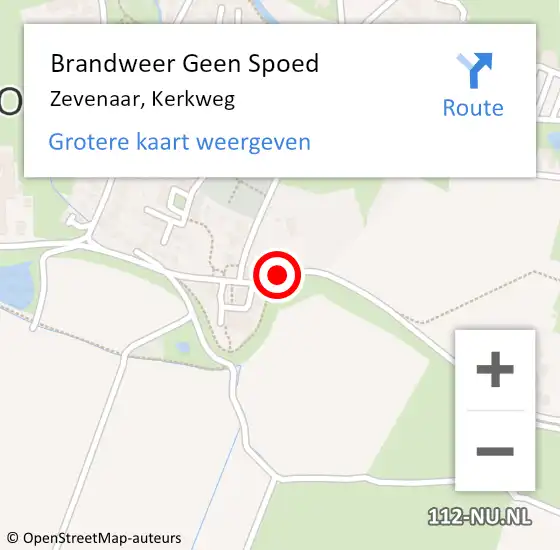 Locatie op kaart van de 112 melding: Brandweer Geen Spoed Naar Zevenaar, Kerkweg op 7 december 2020 20:14