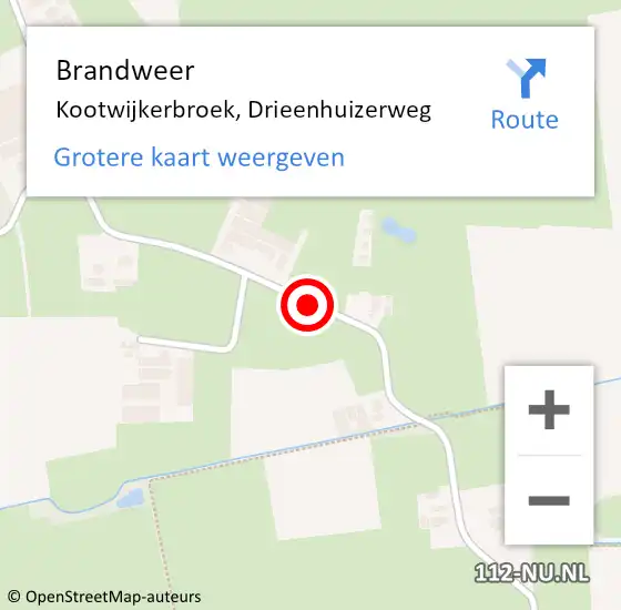 Locatie op kaart van de 112 melding: Brandweer Kootwijkerbroek, Drieenhuizerweg op 7 december 2020 20:44