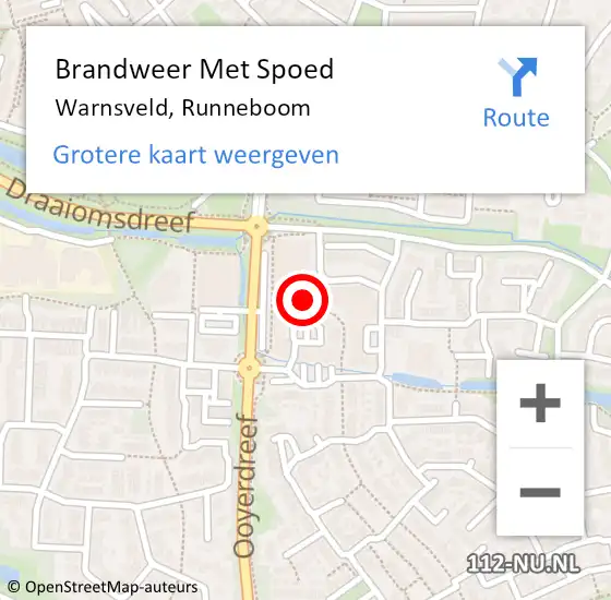 Locatie op kaart van de 112 melding: Brandweer Met Spoed Naar Warnsveld, Runneboom op 7 december 2020 21:34