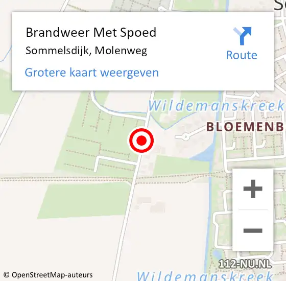Locatie op kaart van de 112 melding: Brandweer Met Spoed Naar Sommelsdijk, Molenweg op 7 december 2020 22:58