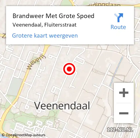 Locatie op kaart van de 112 melding: Brandweer Met Grote Spoed Naar Veenendaal, Fluitersstraat op 7 december 2020 23:29