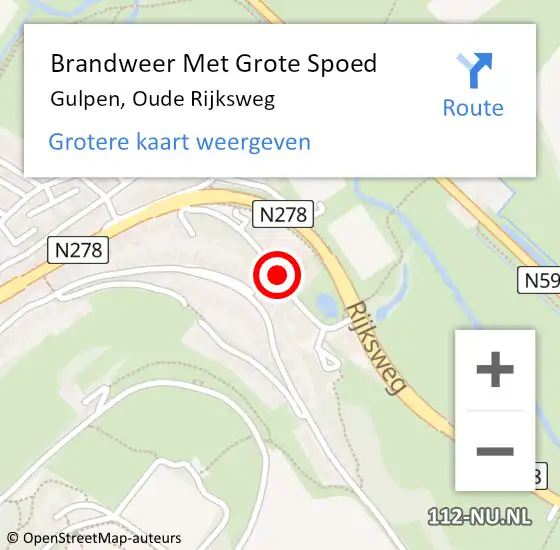 Locatie op kaart van de 112 melding: Brandweer Met Grote Spoed Naar Gulpen, Oude Rijksweg op 8 december 2020 01:35