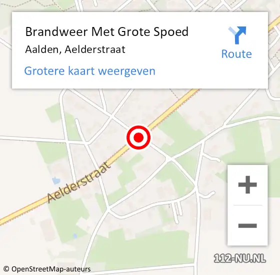 Locatie op kaart van de 112 melding: Brandweer Met Grote Spoed Naar Aalden, Aelderstraat op 8 december 2020 07:30