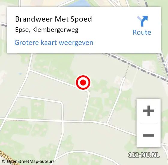 Locatie op kaart van de 112 melding: Brandweer Met Spoed Naar Epse, Klembergerweg op 26 mei 2014 19:58