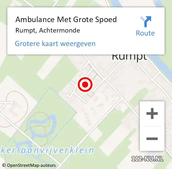 Locatie op kaart van de 112 melding: Ambulance Met Grote Spoed Naar Rumpt, Achtermonde op 8 december 2020 09:16