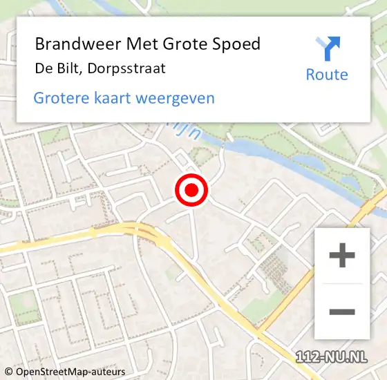 Locatie op kaart van de 112 melding: Brandweer Met Grote Spoed Naar Bunnik, Dorpsstraat op 8 december 2020 10:36