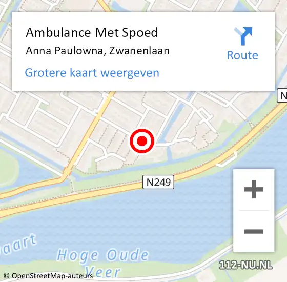 Locatie op kaart van de 112 melding: Ambulance Met Spoed Naar Anna Paulowna, Zwanenlaan op 8 december 2020 11:11