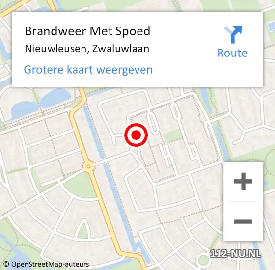 Locatie op kaart van de 112 melding: Brandweer Met Spoed Naar Nieuwleusen, Zwaluwlaan op 26 mei 2014 20:52