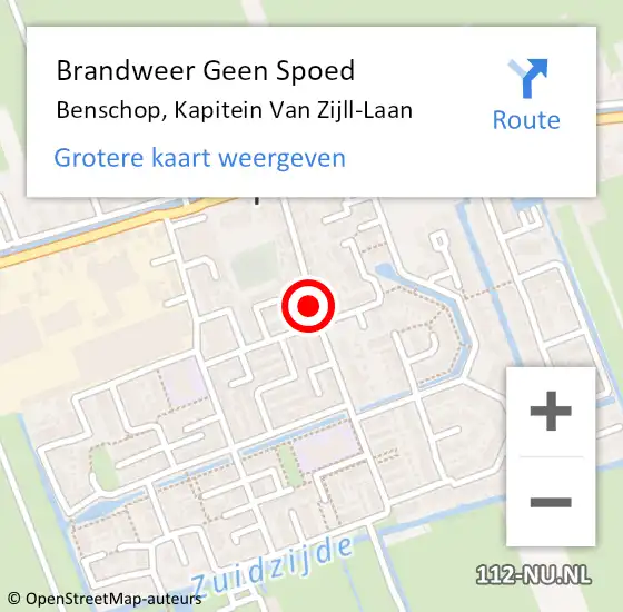 Locatie op kaart van de 112 melding: Brandweer Geen Spoed Naar Benschop, Kapitein Van Zijll-Laan op 8 december 2020 17:08