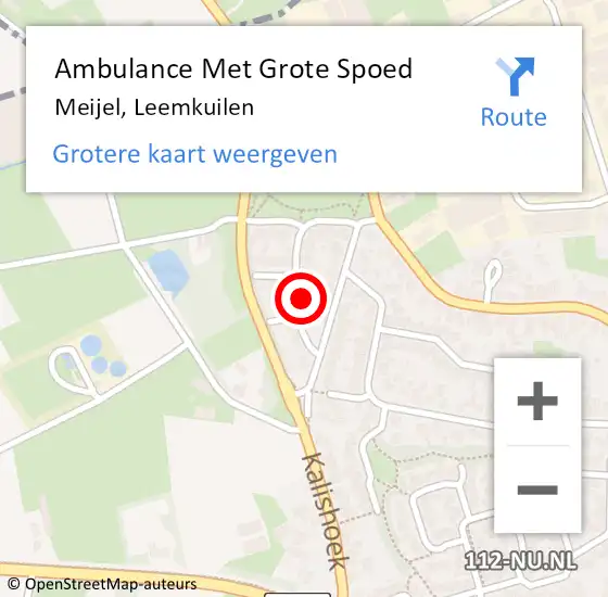 Locatie op kaart van de 112 melding: Ambulance Met Grote Spoed Naar Meijel, Leemkuilen op 26 mei 2014 21:21