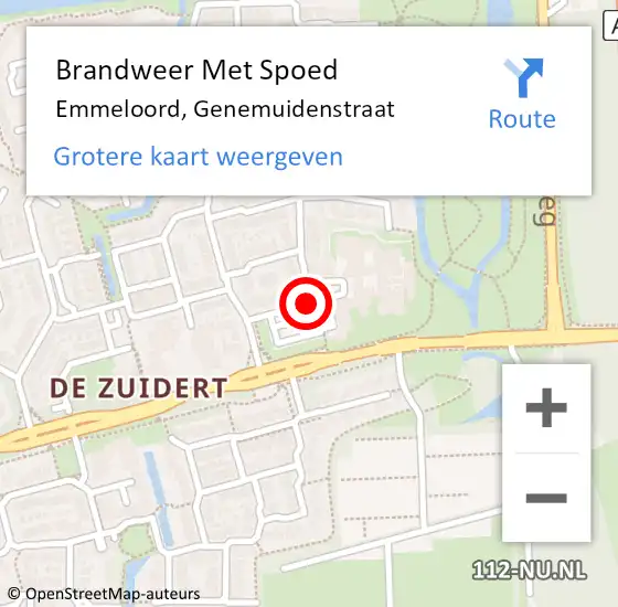 Locatie op kaart van de 112 melding: Brandweer Met Spoed Naar Emmeloord, Genemuidenstraat op 8 december 2020 18:40