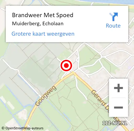 Locatie op kaart van de 112 melding: Brandweer Met Spoed Naar Muiderberg, Echolaan op 8 december 2020 19:13