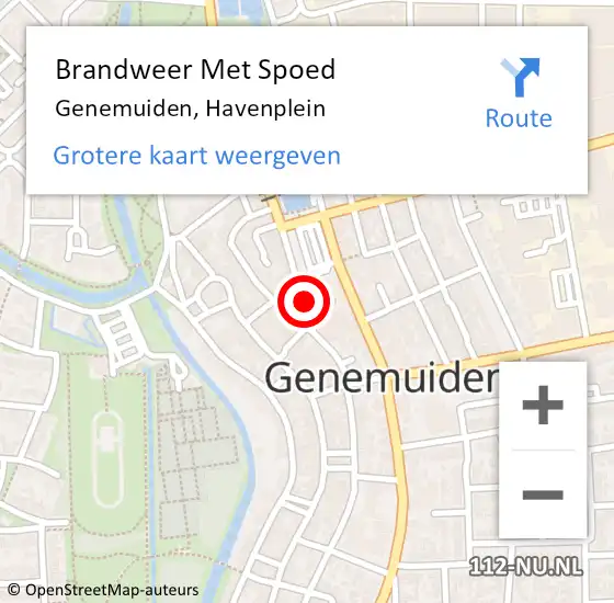 Locatie op kaart van de 112 melding: Brandweer Met Spoed Naar Genemuiden, Havenplein op 26 mei 2014 21:49