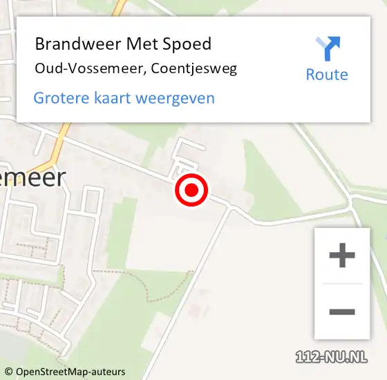 Locatie op kaart van de 112 melding: Brandweer Met Spoed Naar Oud-Vossemeer, Coentjesweg op 8 december 2020 22:04