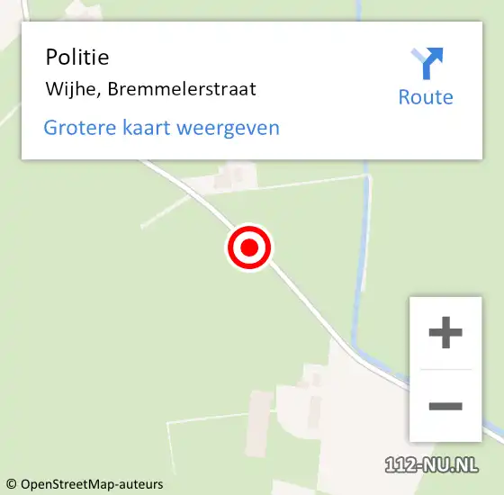 Locatie op kaart van de 112 melding: Politie Wijhe, Bremmelerstraat op 8 december 2020 22:09