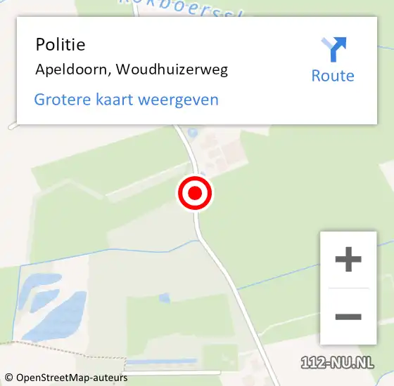 Locatie op kaart van de 112 melding: Politie Apeldoorn, Woudhuizerweg op 8 december 2020 23:03