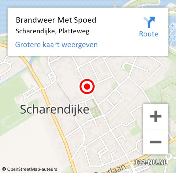 Locatie op kaart van de 112 melding: Brandweer Met Spoed Naar Scharendijke, Platteweg op 9 december 2020 01:33