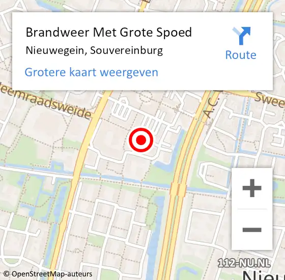 Locatie op kaart van de 112 melding: Brandweer Met Grote Spoed Naar Nieuwegein, Souvereinburg op 9 december 2020 02:56