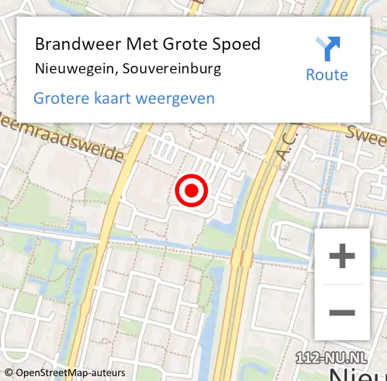 Locatie op kaart van de 112 melding: Brandweer Met Grote Spoed Naar Nieuwegein, Souvereinburg op 9 december 2020 02:58