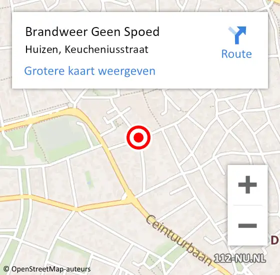 Locatie op kaart van de 112 melding: Brandweer Geen Spoed Naar Huizen, Keucheniusstraat op 9 december 2020 06:05