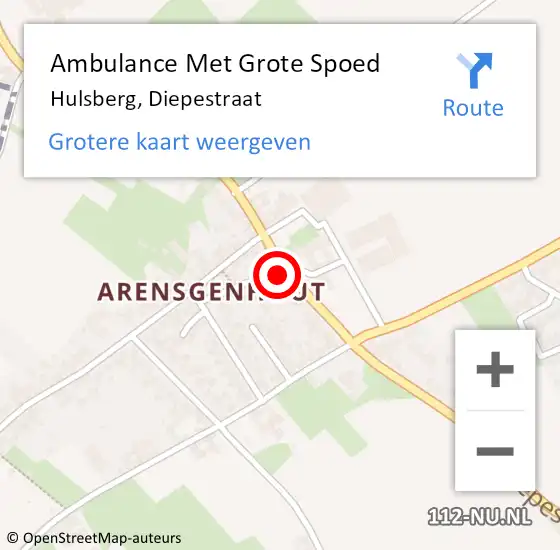 Locatie op kaart van de 112 melding: Ambulance Met Grote Spoed Naar Hulsberg, Diepestraat op 26 mei 2014 22:34