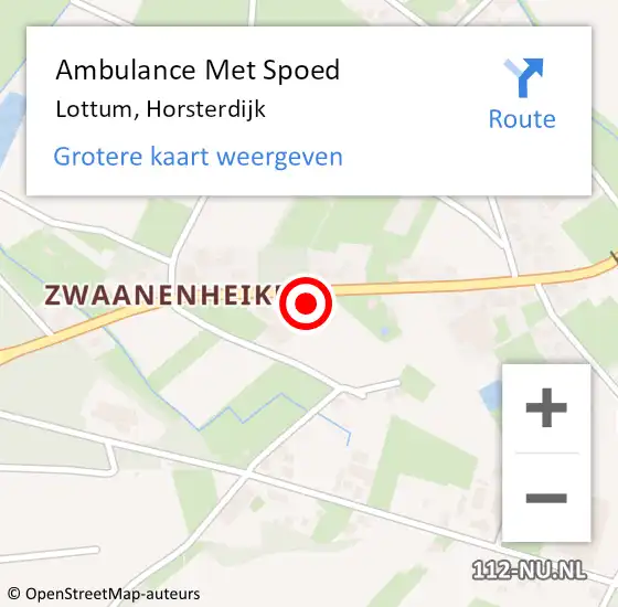 Locatie op kaart van de 112 melding: Ambulance Met Spoed Naar Lottum, Horsterdijk op 26 mei 2014 22:36