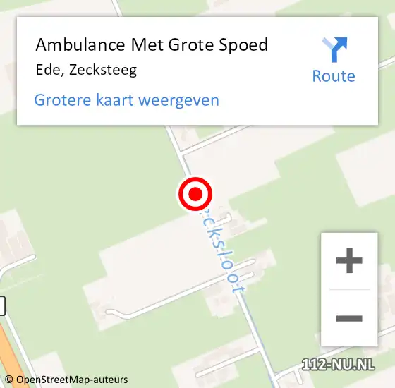 Locatie op kaart van de 112 melding: Ambulance Met Grote Spoed Naar Ede, Zecksteeg op 9 december 2020 11:03