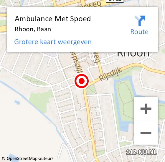 Locatie op kaart van de 112 melding: Ambulance Met Spoed Naar Rhoon, Baan op 9 december 2020 15:30