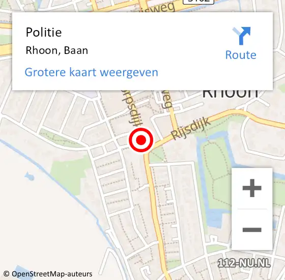 Locatie op kaart van de 112 melding: Politie Rhoon, Baan op 9 december 2020 15:32