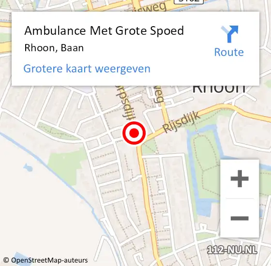 Locatie op kaart van de 112 melding: Ambulance Met Grote Spoed Naar Rhoon, Baan op 9 december 2020 15:37