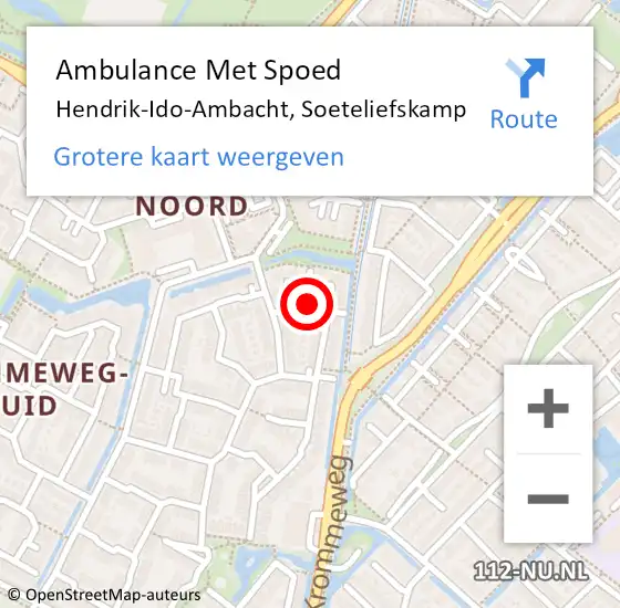 Locatie op kaart van de 112 melding: Ambulance Met Spoed Naar Hendrik-Ido-Ambacht, Soeteliefskamp op 9 december 2020 15:38