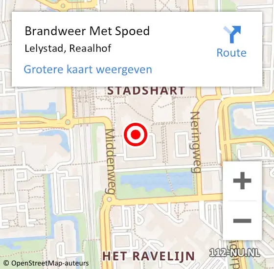 Locatie op kaart van de 112 melding: Brandweer Met Spoed Naar Lelystad, Reaalhof op 9 december 2020 18:56