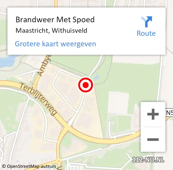 Locatie op kaart van de 112 melding: Brandweer Met Spoed Naar Maastricht, Withuisveld op 9 december 2020 21:55