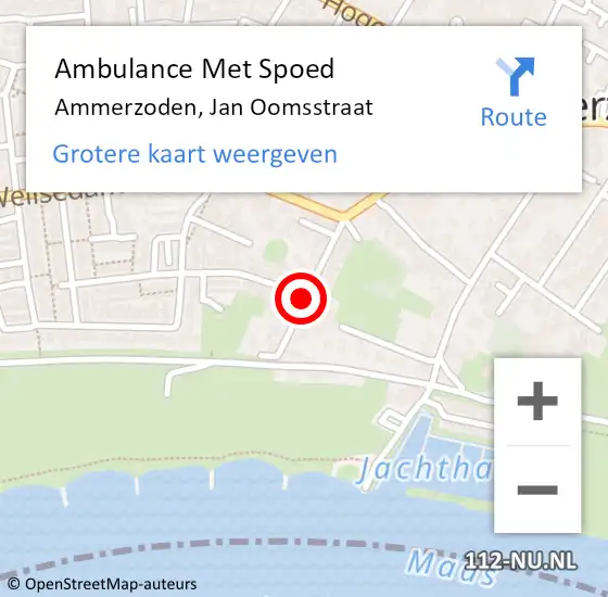 Locatie op kaart van de 112 melding: Ambulance Met Spoed Naar Ammerzoden, Jan Oomsstraat op 10 december 2020 00:13