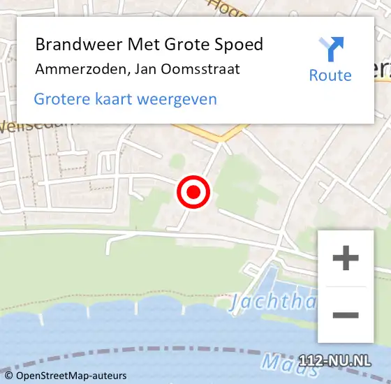 Locatie op kaart van de 112 melding: Brandweer Met Grote Spoed Naar Ammerzoden, Jan Oomsstraat op 10 december 2020 00:16