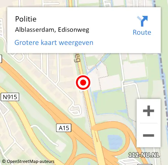 Locatie op kaart van de 112 melding: Politie Alblasserdam, Edisonweg op 10 december 2020 08:15