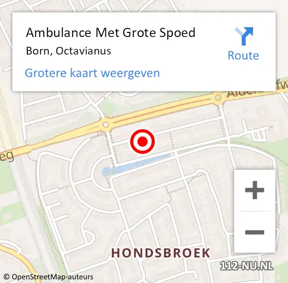 Locatie op kaart van de 112 melding: Ambulance Met Grote Spoed Naar Born, Octavianus op 27 mei 2014 04:26