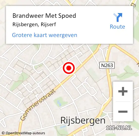 Locatie op kaart van de 112 melding: Brandweer Met Spoed Naar Rijsbergen, Rijserf op 10 december 2020 09:06