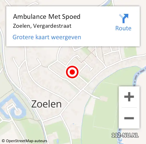 Locatie op kaart van de 112 melding: Ambulance Met Spoed Naar Zoelen, Vergardestraat op 10 december 2020 09:22