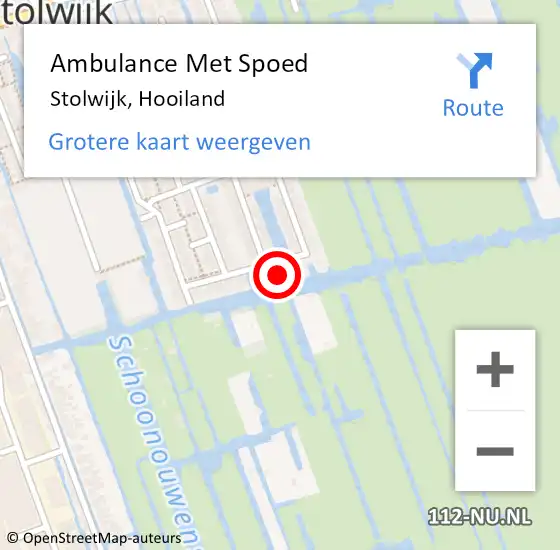 Locatie op kaart van de 112 melding: Ambulance Met Spoed Naar Stolwijk, Hooiland op 27 mei 2014 05:14