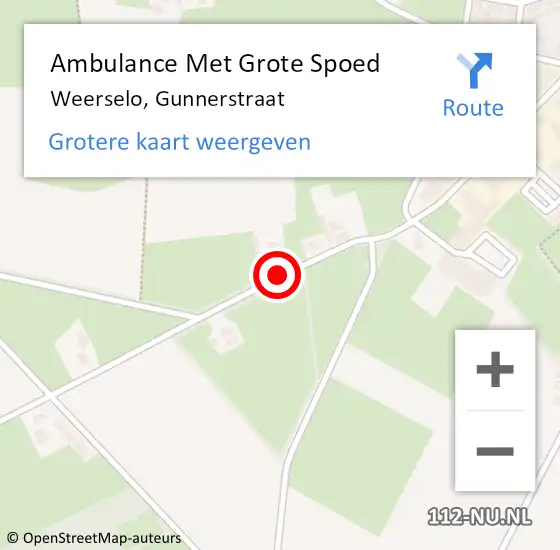 Locatie op kaart van de 112 melding: Ambulance Met Grote Spoed Naar Weerselo, Gunnerstraat op 10 december 2020 10:46