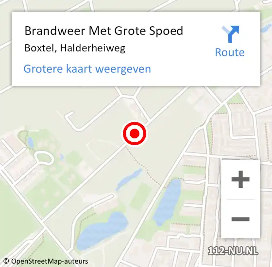 Locatie op kaart van de 112 melding: Brandweer Met Grote Spoed Naar Boxtel, Halderheiweg op 10 december 2020 10:52